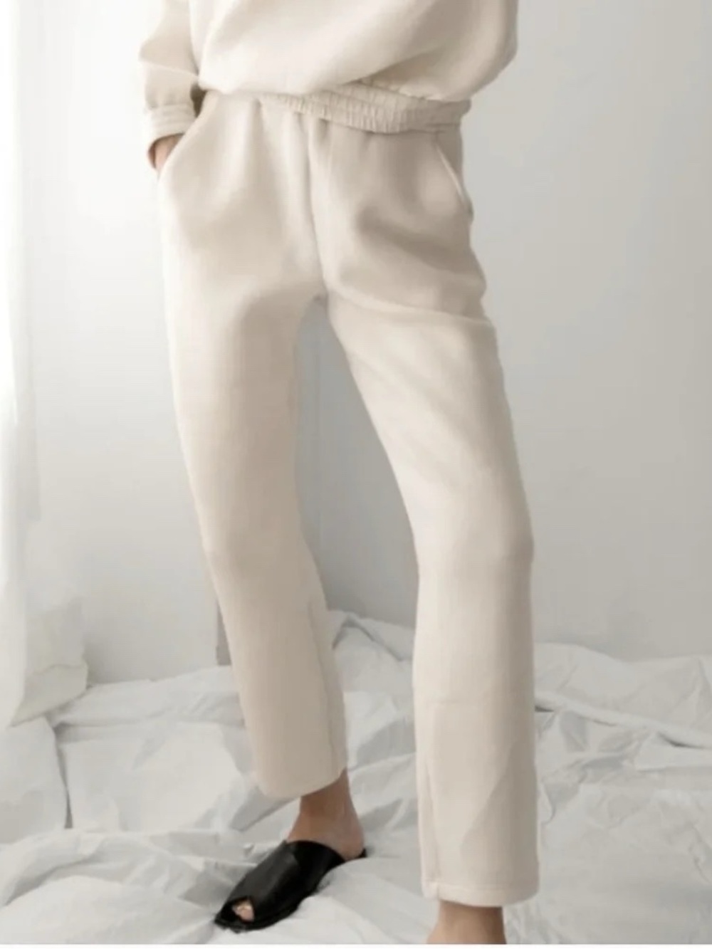 LEZÉ the Label Kendal Pant Bone | Cloudlite Modal Pull-On Work Jogger | Small